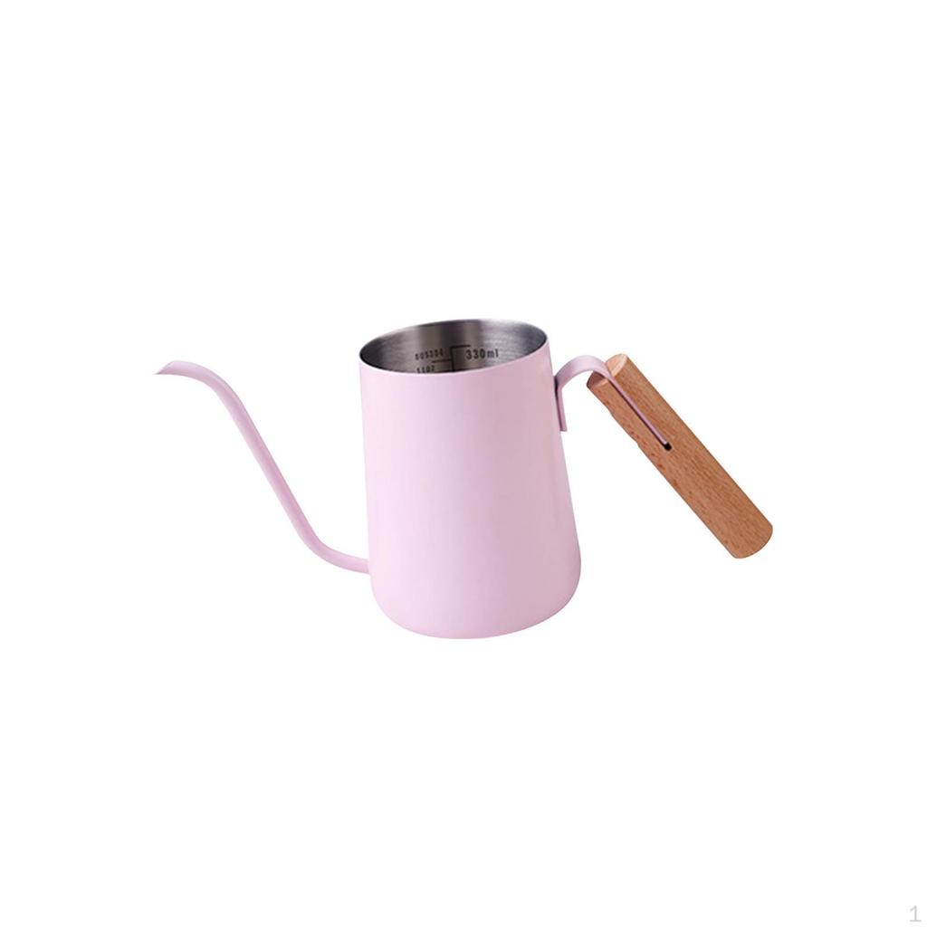 Кофейник с деревянной ручкой и нержавеющей сталью, заварной чайник для кафе, дома,