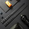 10 Pairs Alloy Chinese Chopsticks Food Sushi Sticks Reusable Non Slip Dishwasher Safe Bamboo Shape Food Grade Chopsticks