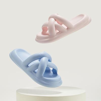 2024 Весна Женская Обувь Плоская Новинка Лето Женские Домашние Вязаные Тапочки Нескользящие Домашние Туфли