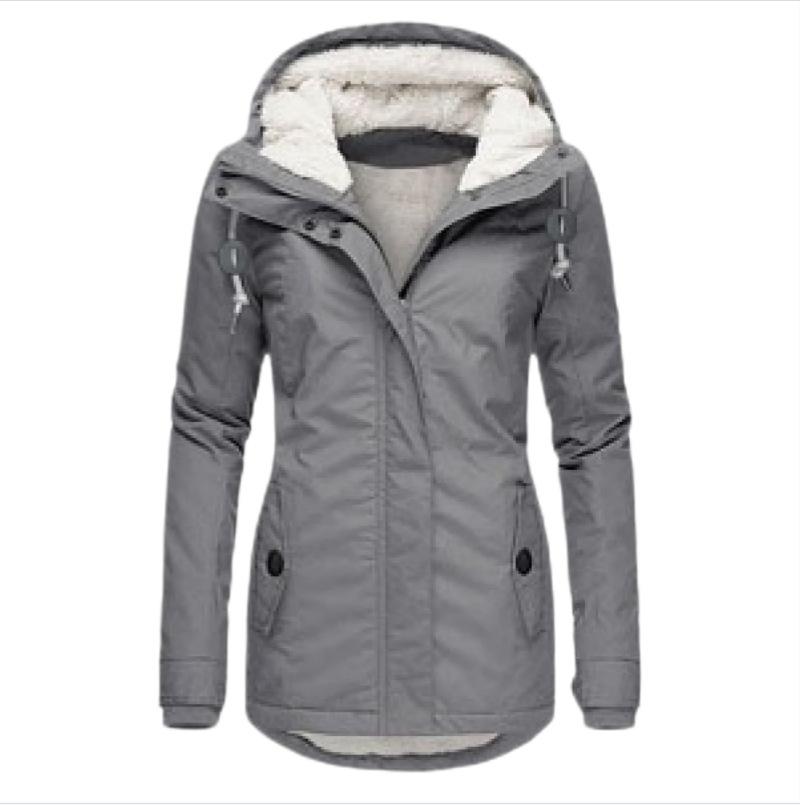 Autumn and Winter New Women's Clothing Solid Color Medium Long Cotton Jacket for Women