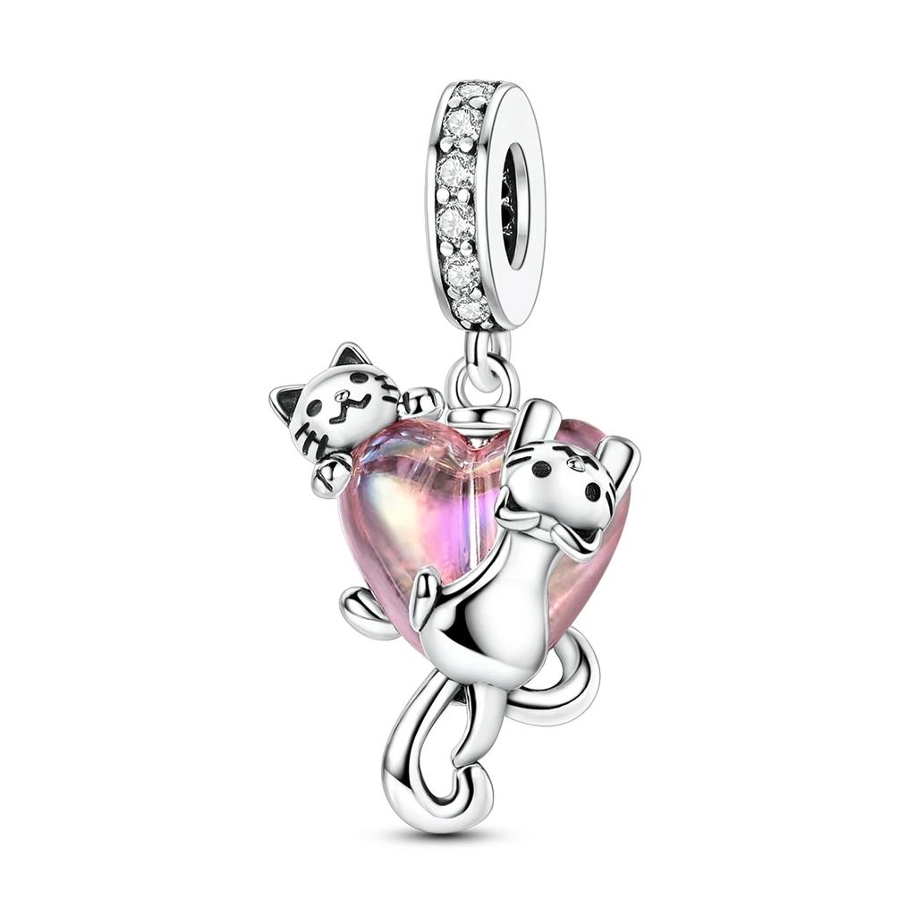 Новые медные подвески Милая матрешка Саламандра Розовый кулон Подходят для оригинальных бусин DIY Для женских украшений