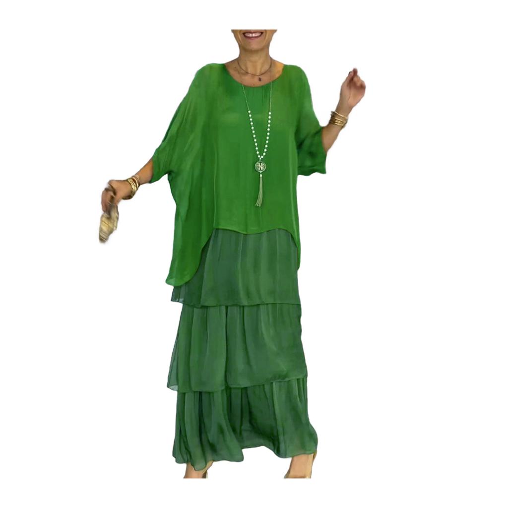 Вечернее платье Yousheng, многослойное, с разбросанным подолом, короткими рукавами, макси-платье, рукавами «летучая мышь», мешковатым круглым вырезом, шифоновое платье для выпускного вечера