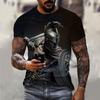 Sparta New Fashion Hero Pattern T-shirt European and American Summer Fashion Short Sleeve Tops Casual Personalized Printed Round Neck Street Wear