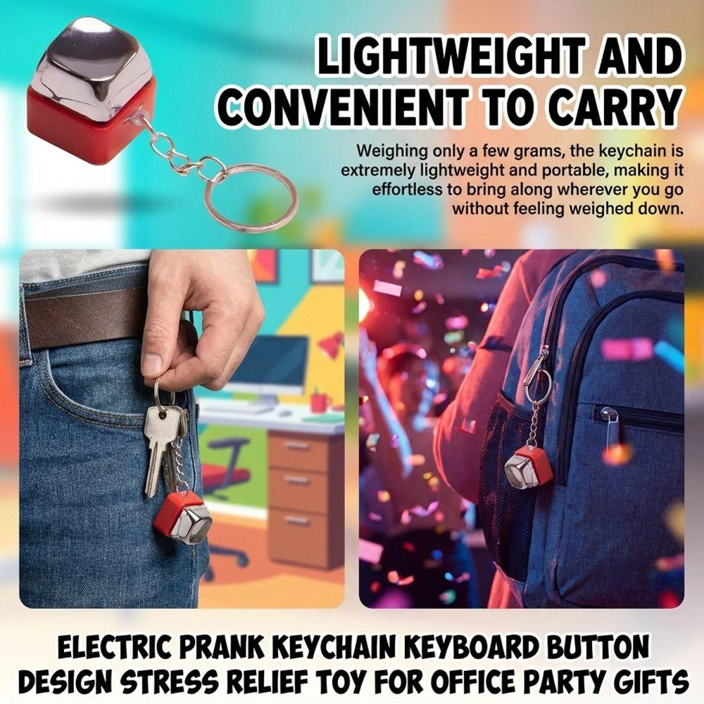 Mild Pulse Induction Prank Toy Metal Key Ring Prank Electric Shock Button  Daily Handshakes