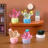 1/6Pcs Luminous Cactus Figurine Set Unique Resin Ornaments Glow-in-the-dark Desert Plant Sculpture Cactus Outdoor Garden Decoration