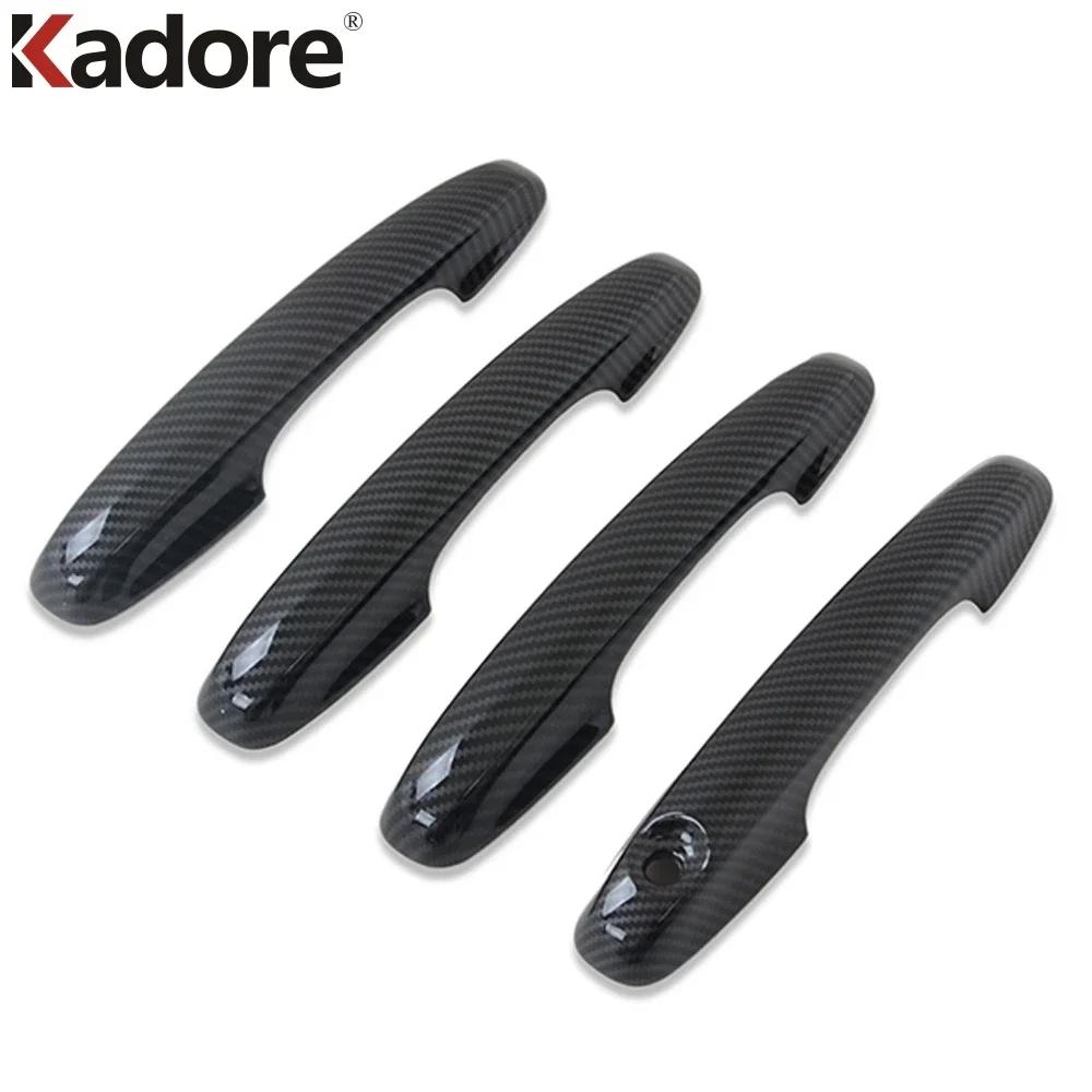 For Ford Focus Carbon Fiber Car Door Handle Cover Trim Side Door Handles Bowl Cup Frame Accessories