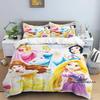 1pcDisney Princess 3D Printed Duvet Cover and Pillowcase Bedding Set, Suitable for Single, Double, King, and Queen Beds.