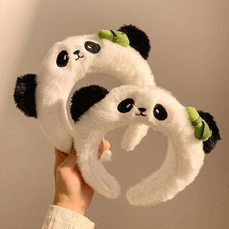 Light weight Panda Plush Hairband Washing Children Headbands Adjustable Headwear for Children Teens and Panda Fans
