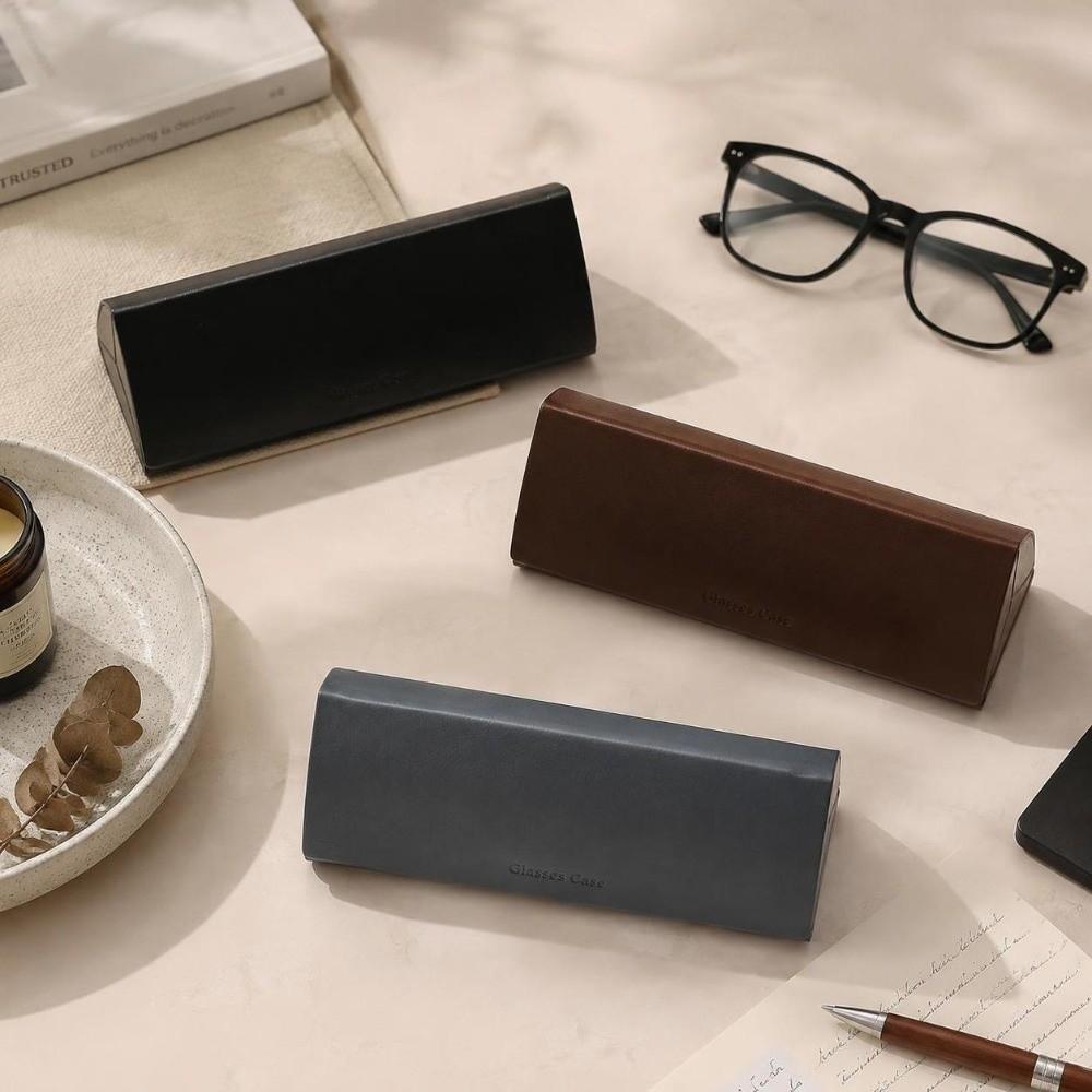 Leather Glasses Box Hard Shell Spectacle Case Sunglasses Storage Box for Women Men