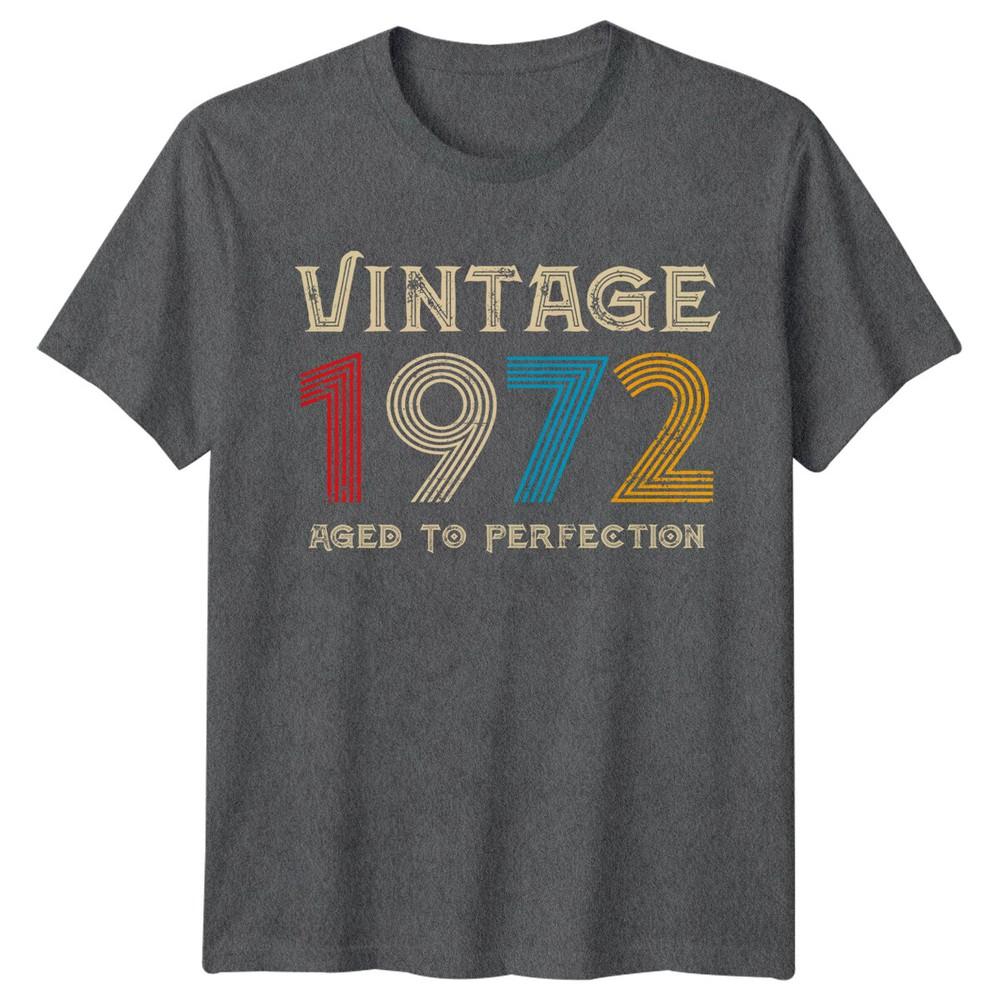 Vintage 1972 Unisexs T Shirt 54th Birthday Aged To Perfection Retro Tee