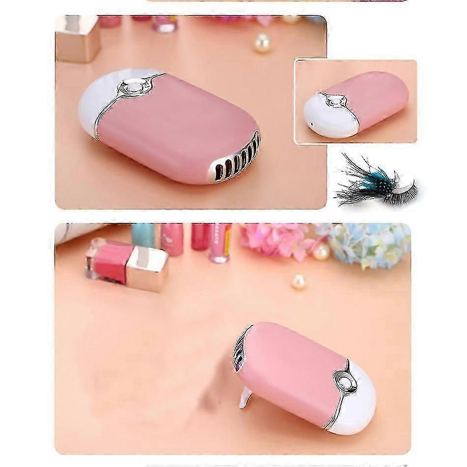Nail Dryer - Nail Dryer Usb Charge Mini Fan False Eyelashes Blow Dryer Portable Makeup Tools (pink)