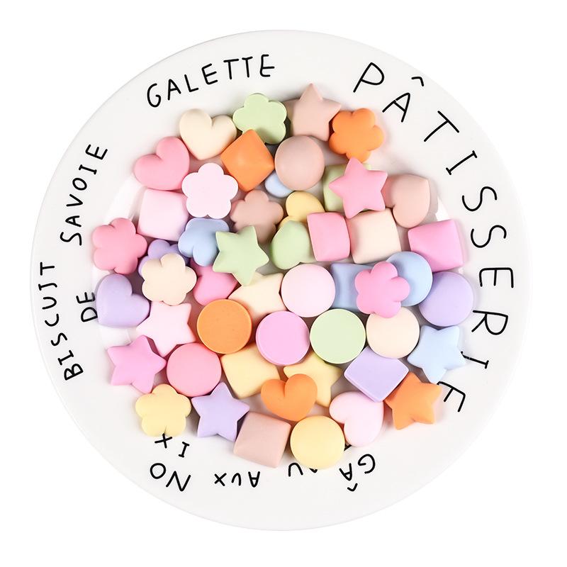 Home Living Hairpin Material DIY Cream Glue Macaron Color Five-pointed 10pcs Phone Case Patch Poreless Plum Love Blossom Patch Matte