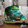 1pc Bulbasaur, Pokémon Blanket Lightweight Flannel Blanket Throw Blanket For Sofa, Bed, Travel, Camping, Livingroom, Office, Couch