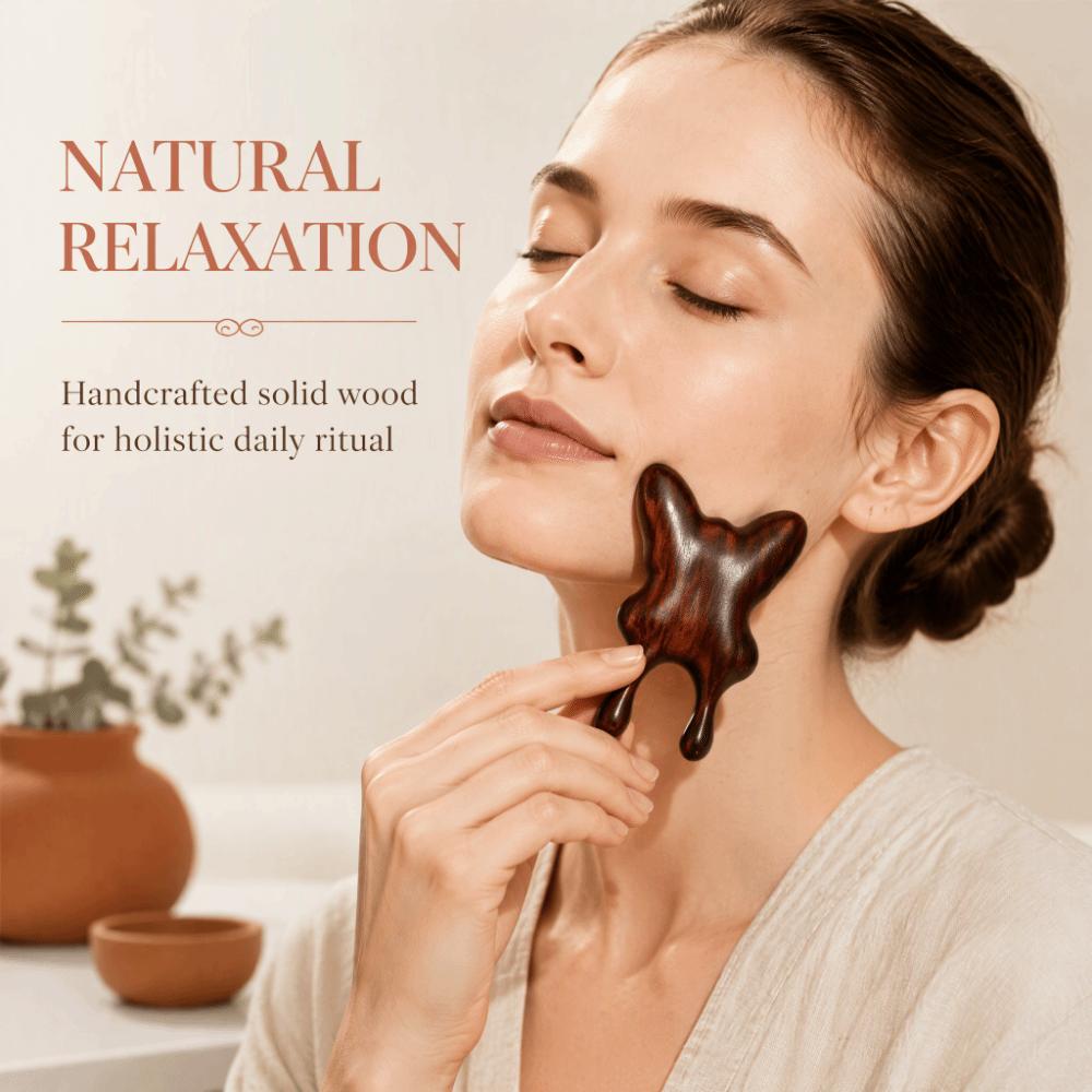 Hand Polished Facial Gua Sha Solid Wood Face Massager Stimulation Gua Sha Tool  Beauty Salon