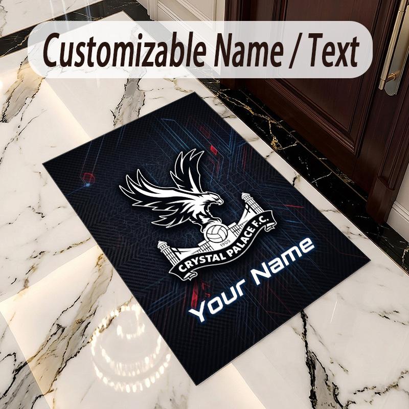 Crystal Velvet Rug Crystal Palace Print Custom Name Text Floor Mat Home Decor