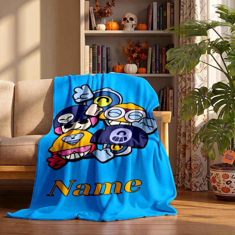 Brawl Stars Custom Flannel Blankets Soft Warm Cozy Throws for Home Decor Holiday Gifts