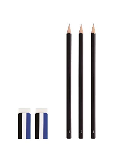 TOMBOW Набор карандашей для тестов 'MONO' [HB, 3 шт.] + Ластик [Бумажный пенал, 2 шт.], ACA-312+JCA-262