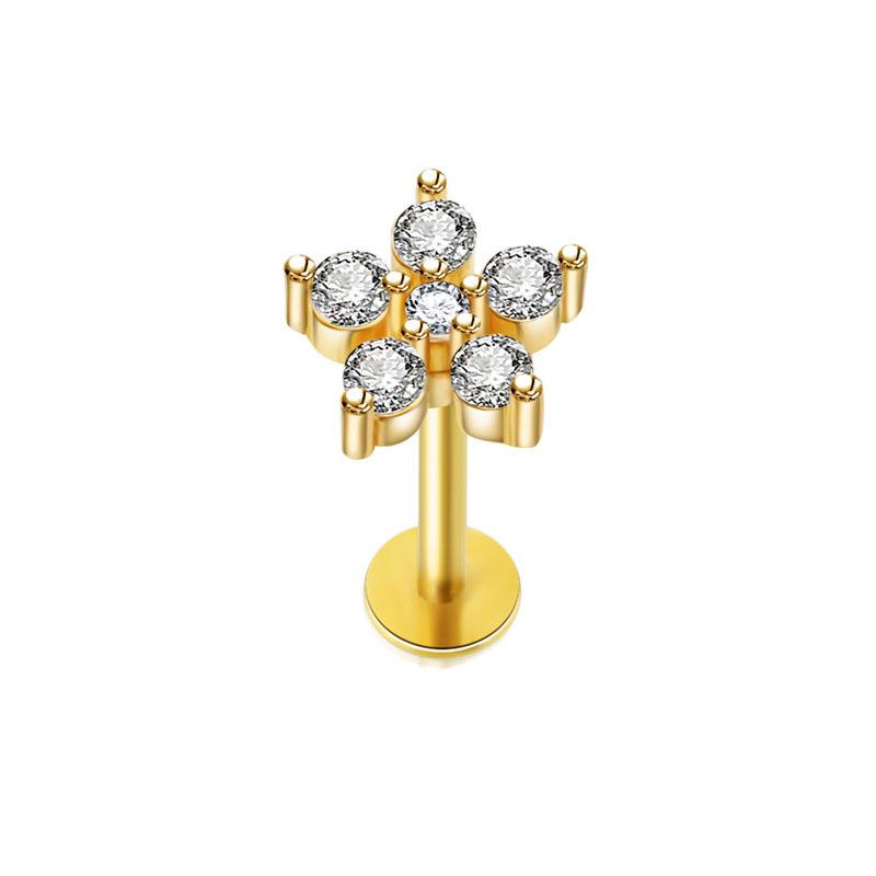 Модные унисекс серьги для пирсинга козелка серьга-лабрет гвоздик мочка носа ухо цветок для губ плоская спираль для хряща 1 шт крестообразное украшение кристалл ракушка