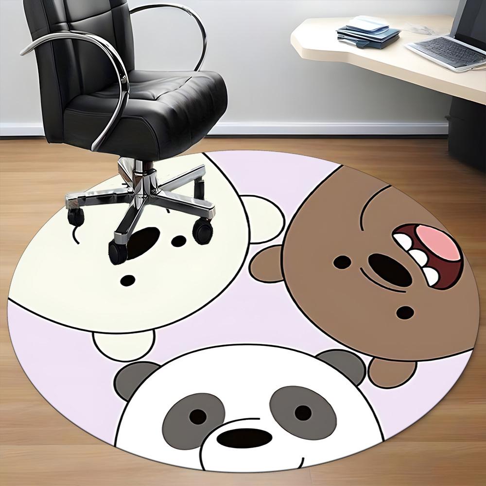 1 шт. Круглый ковер We Bare Bears для офиса, под офисные стулья, спальни, гостиной, домашний декор, декор комнаты, доступен в различных размерах