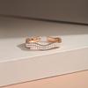 Small Wave Ring Women's Temperament Light Luxury Zircon Open Ring