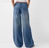Solid Color Casual Versatile Loose Long Jeans for Women