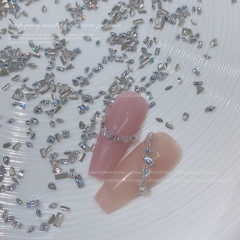 Изысканные 5А циркониевые бриллиантовые аксессуары для ногтей - 2024 Новые мини-микро-драгоценные камни с плоским дном