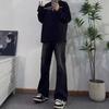 Черные джинсы с микро-вытяжкой мужские осенние тонкие прямые дерзкие красивые высококачественные брюки американские ретро уличные брюки
