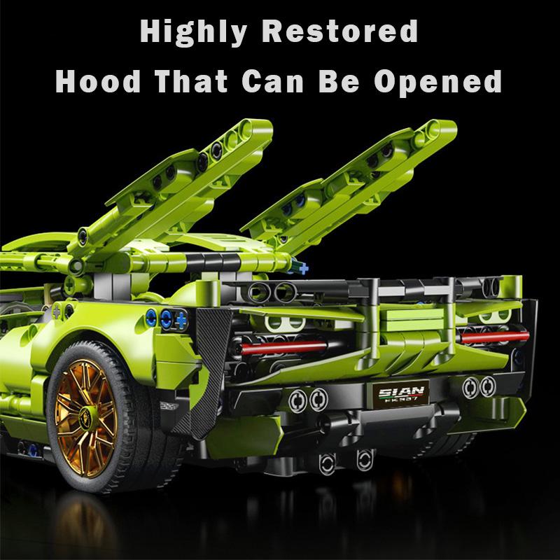 Строительные блоки, городской механический скоростной автомобиль, суперкар, 1/14, Lamborghini, кирпичи, игрушки, подарок для детей и взрослых