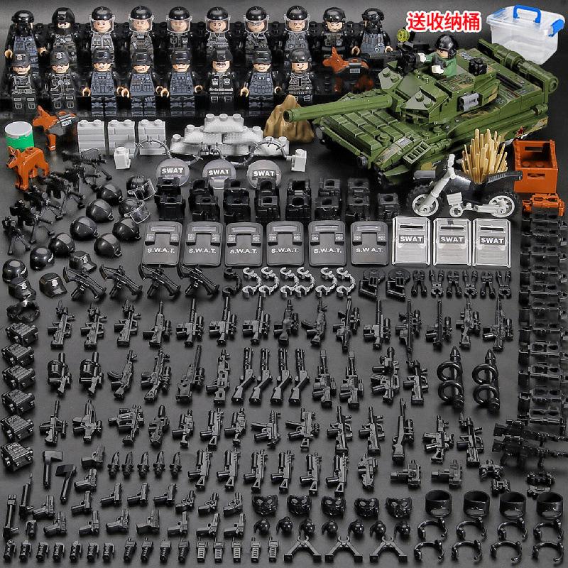 Конструктор Военные Минифигурки Полиция Спецназ Минифигурки Сборные Игрушки Годовалый Мальчик День Рождения Модель