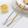 Нержавеющая сталь для ложки-соломинки для напитков, многоразовый чайный фильтр, соломинки для перемешивания, многофункциональный, герметичный