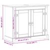 White Bathroom Vanity Cabinet with Shelf and Door 73 x 33 x 60 cm
