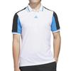 Поло с коротким рукавом TWISTKNIT с сетчатой спинкой [Adidas Golf] Белый/Черный J/L
