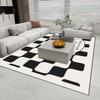 Carpets for Living Room Black and White Plaid Simple Rug Modern Beige Home Decoration Bedroom Carpet Large Area Soft Floor Mat
