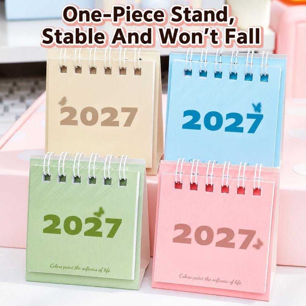 Twin-Wire Binding Mini Desktop Calendar Paper Table Calendar Home Office Planning