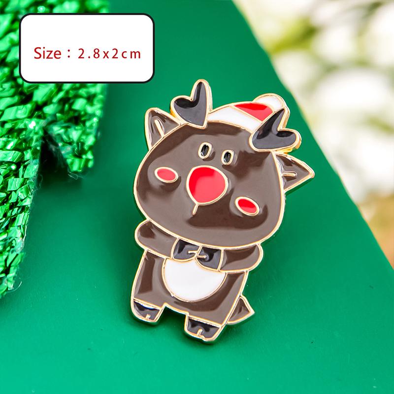 Модная металлическая рождественская брошь мультфильм милый Санта-Клаус снеговик дерево лось эмалированный значок одежда аксессуары подарки