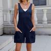 Женский весенне-летний новый повседневный жилет шорты модный сексуальный комбинезон с V-образным вырезом