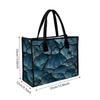 Blue Cracked Print Tote Bag Casual Daily Shoulder Bag for Women Lightweight Reusable Shopping Bag