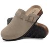 Fashion Smile Men New Cow Suede Clogs Soft Cork Footbed Men Mules Slippers Fashion Men House Sandals With Arch Support Men Beach Sandals