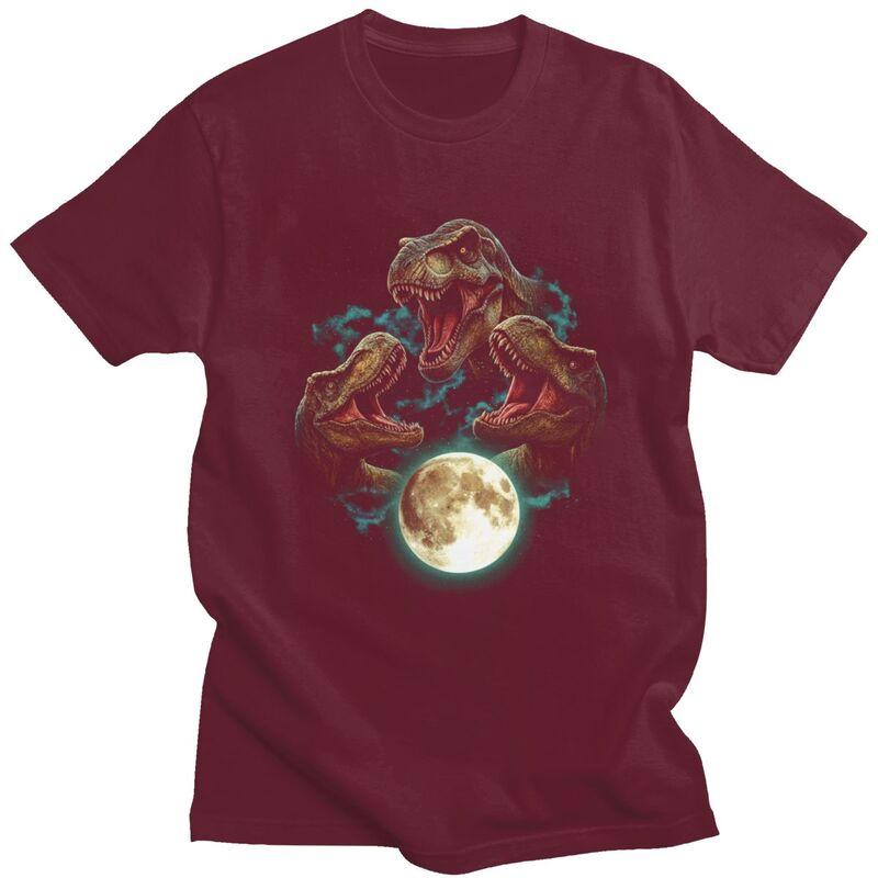 Dinosaur Moon Funny Parody Meme T Shirt for Unisex Tshirts Fashion Streetwaer Short Sleeve Tee Shirt Slim Fit Clothing