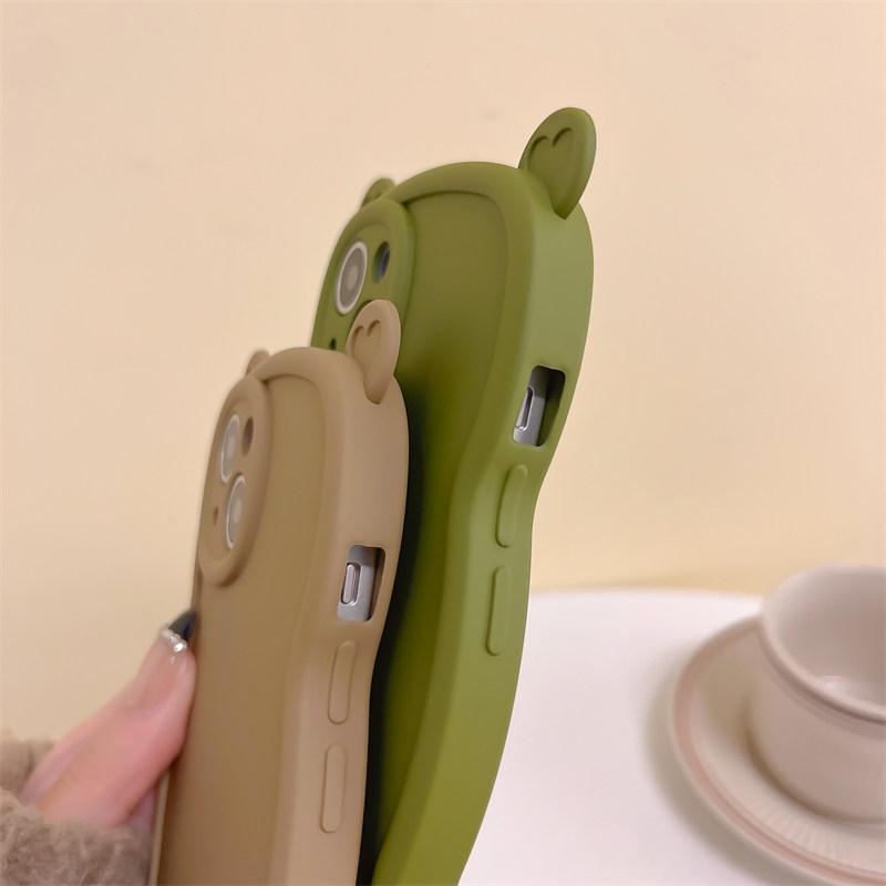 Твердый чехол с милыми медвежьими ушками для iPhone 14 13 12 11 Pro Max 14 Plus XS Max XR, противоударный защитный чехол