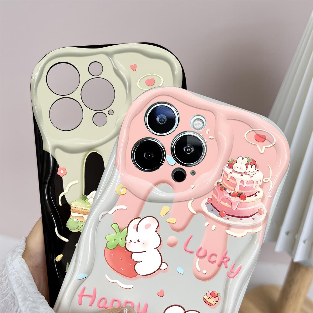 Для Honor 90 Lite P30 Pro Infinix Hot 30 40 40i 40 Pro Smart 8 Pro Vivo V29e V30e милый мультяшный рисунок животных волнистый край мягкий силиконовый чехол для телефона