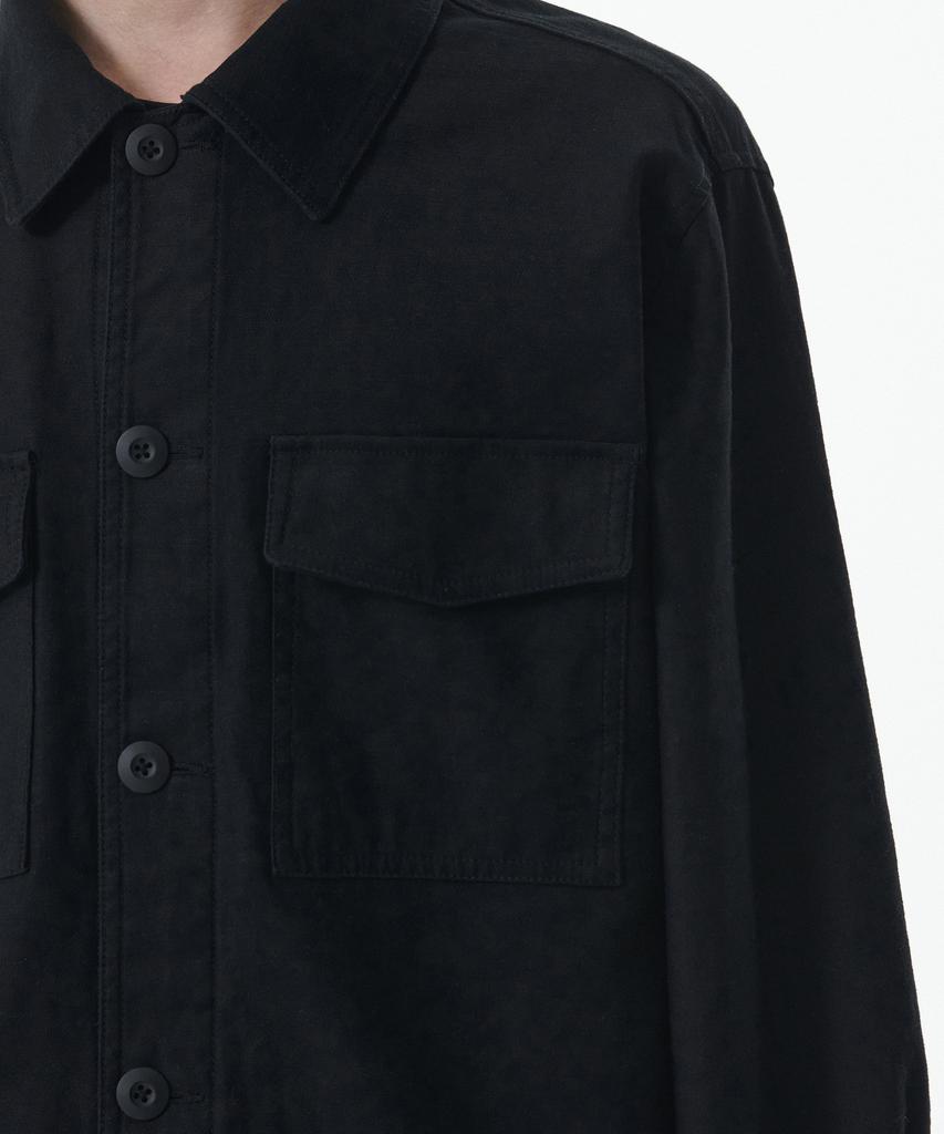 Musinsa Standard Back Satin Officer Jacket [Black]