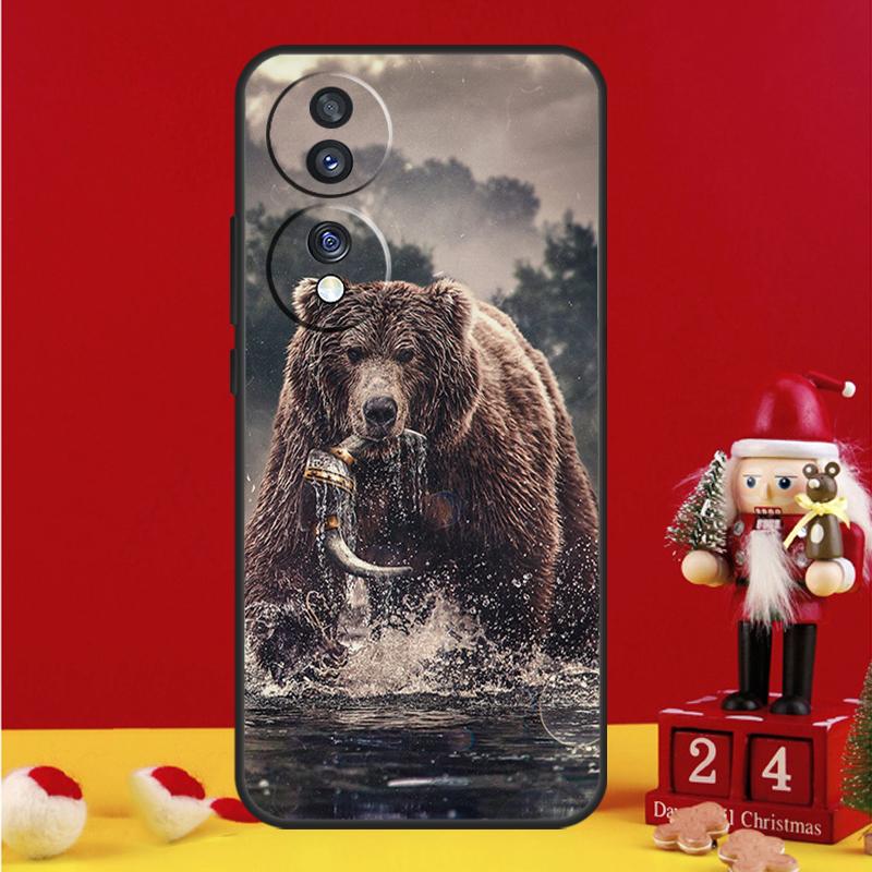 Чехол Медведь Гризли для Honor X8a X9a X7a X6a X6 X7 X8 X9 X8b X9b 90 70 50 Magic 5 Pro Magic 6 Lite