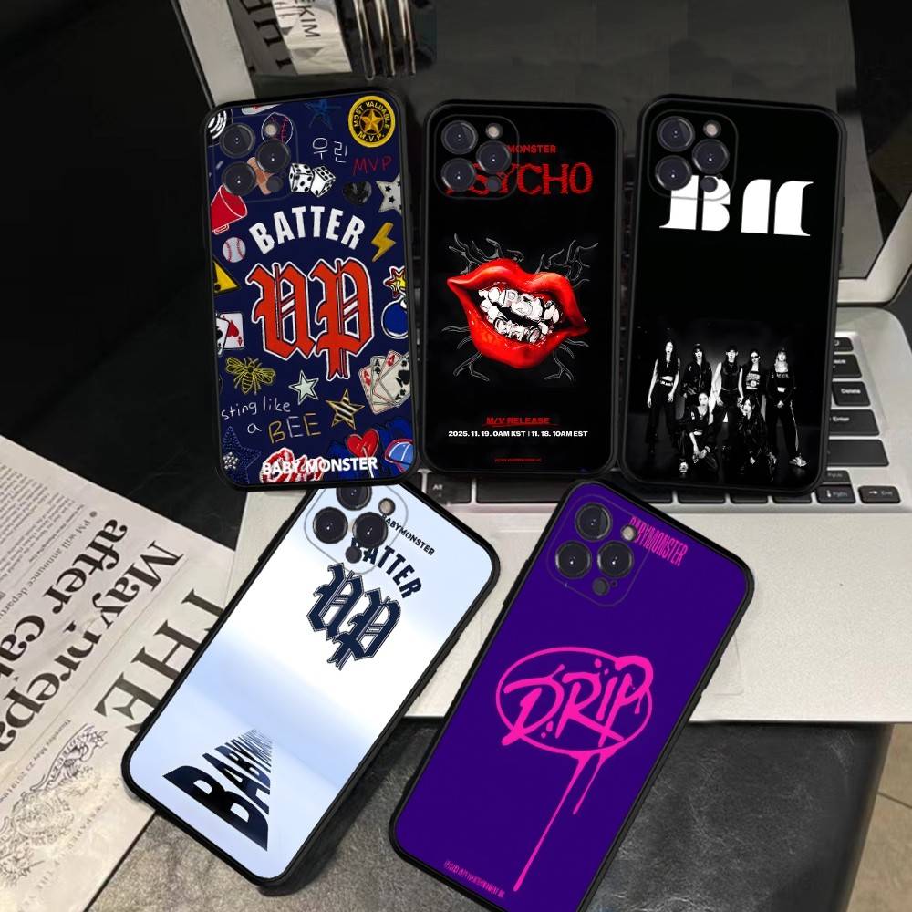 B-Baby M-Monster K-Kpop Shockproof Silicone Clear Case for iPhone 17 16 15 14 13 12 11 Mini Pro Max Plus Cover