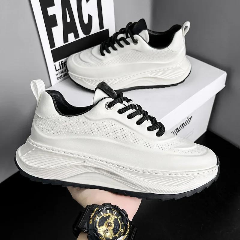 Модная весна-осень, специальное предложение, мужская обувь, новая, на толстой подошве, увеличивающая рост, спортивная обувь для активного отдыха, модная повседневная обувь на плоской подошве, кроссовки