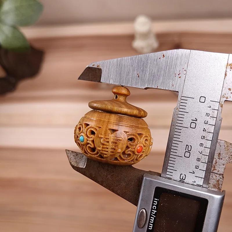 Флакон для духов из натурального дерева, расширяющийся, мини-сандаловое дерево, портативная герметичная банка, подвеска, контейнер для помандеров, таблетница