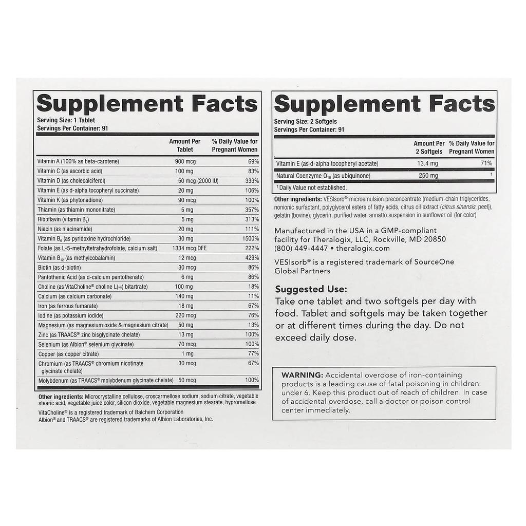 Theranatal, Ovavite, 91 Tablets + 182 Softgels