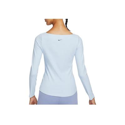 Женский топ для йоги с длинным рукавом Nike Dri-FIT, цвет Light Marine/White, для женщин DQ6035-423