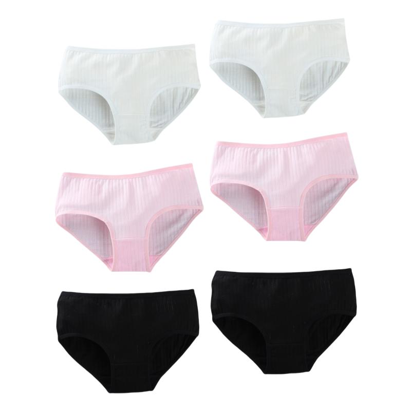 6pc Teenager Briefs Girls Underwear Cotton Briefs Sports Letters Breathable Briefs Pupils 8-14 Years