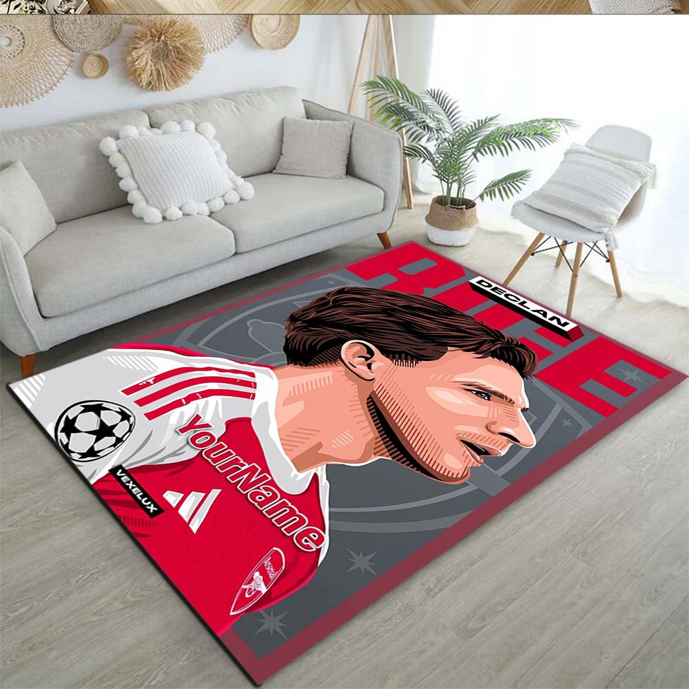 Arsenal Customizable Name Floor Mat Design for Study room Living Rooms Decorate room Dormitory Antislip Carpet Office home decor Gift for Festivals